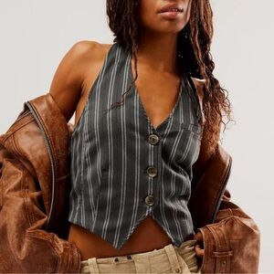 Free People Dakota Striped Vest Sz XS